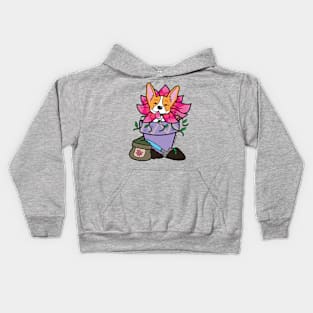 Spring Corgi Flower Kids Hoodie